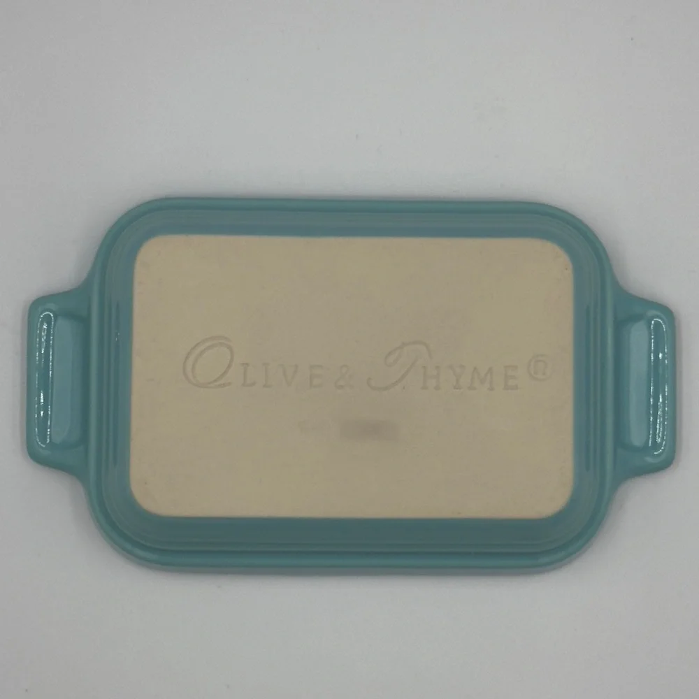 Olive & Thyme And Well Equipped Kitchen Teal Rectangular Stoneware Baking Dish